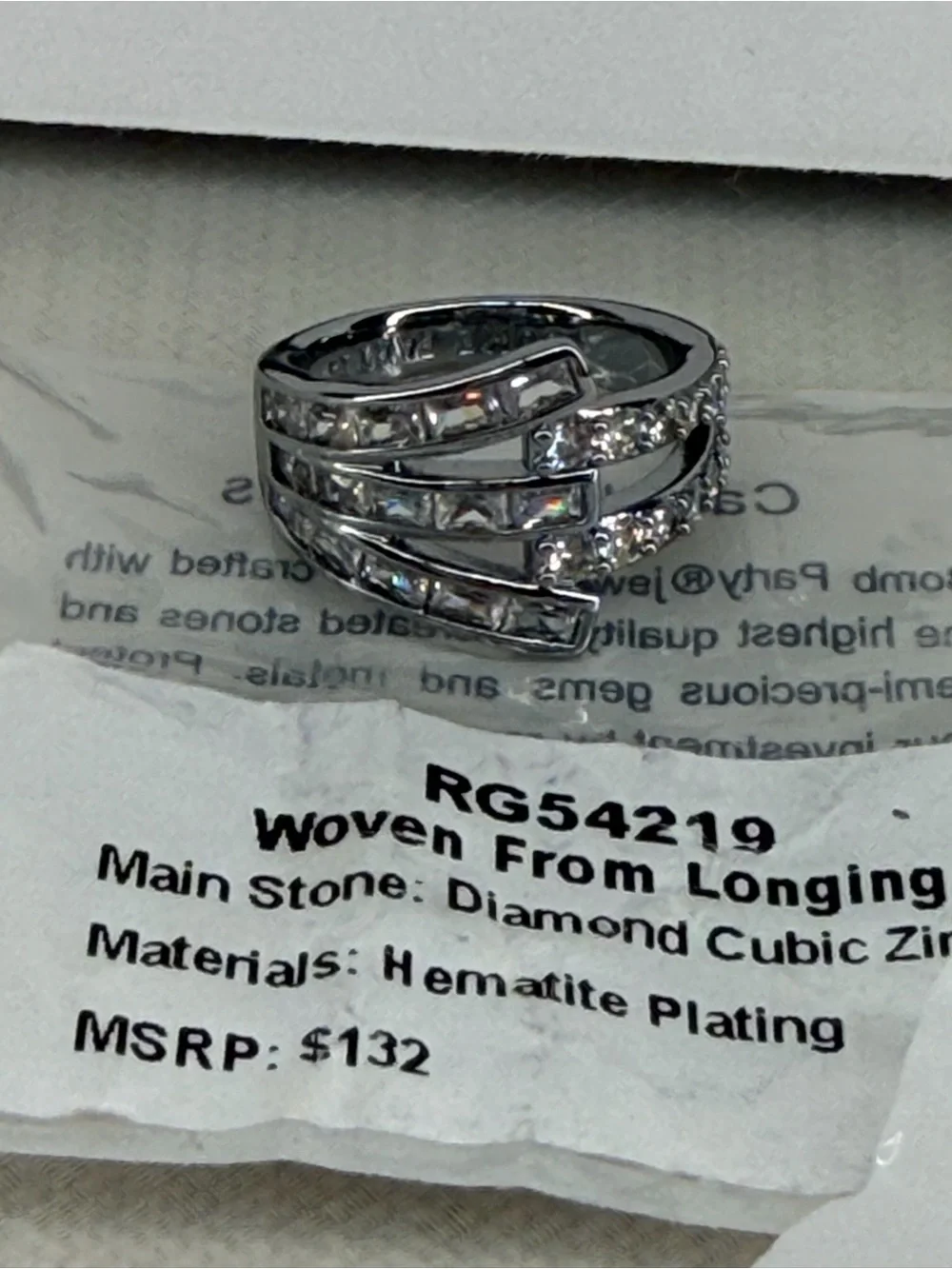 Bomb party og ring Woven From Longing Size 6